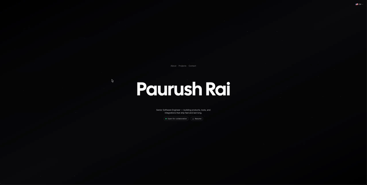 Personal Portfolio — paurushrai.in